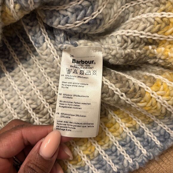 Barbour Hive Knitted Sweater Womens 10 Multicolor Striped Wool Blend Long Sleeve - Picture 7 of 10